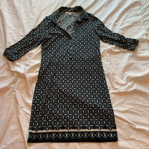 Pattern dress with belt